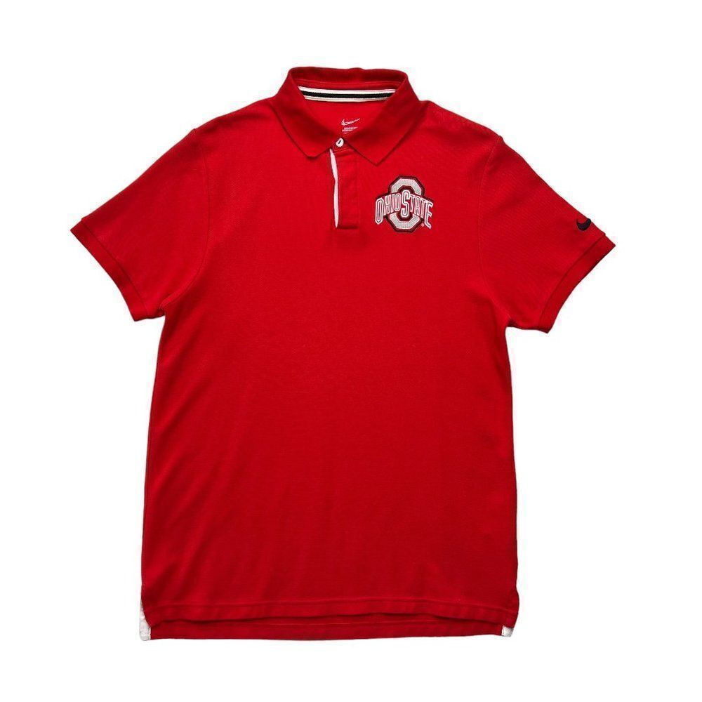 Nike Polo Men's‎ Size Large Red Ohio State University Embroidered Collared Shirt